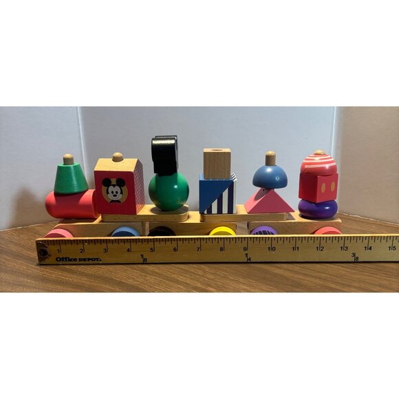 Disney Wooden Stacking Train Toy  Mickey Mouse Wood Block Set Kids Pretend Play - Picture 6 of 8